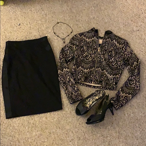 Windsor Jackets & Blazers - Black mesh and lace dressy jacket